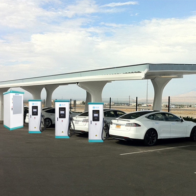 Titik Pengisian Publik 480kW Untuk Mobil Listrik Luar Ruangan Ip54 Tahan Air