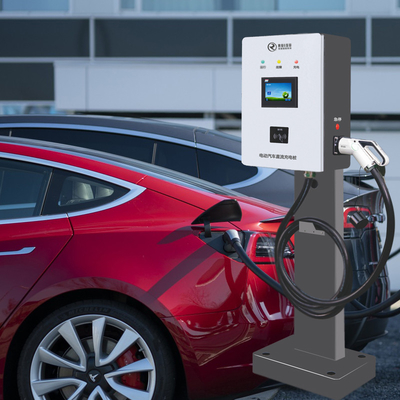 DC Fast 30kw Pengisi Daya EV Dengan Layar Sentuh 7 Inci Ccs Tipe 2 Konektor Tunggal