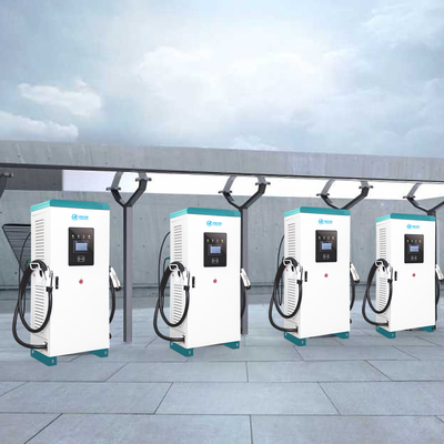 Pengisi Daya Mobil Smart EV yang Dipasang di Lantai, Stasiun EV Pengisian Cepat 60KW OEM